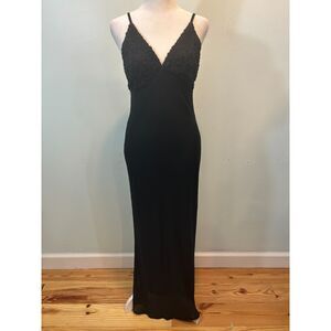 Wild Fable Black Lull Length Maxi Halter Dress Gown Size Small Goth Dark Fairy